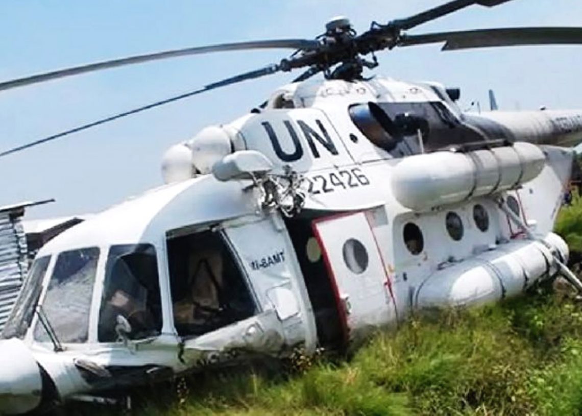 Helikopter PBB yang jatuh di Kongo, menewaskan delapan orang. (net)