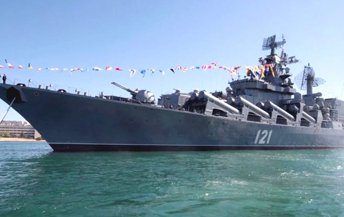 Kapal perang Rusia, Moskva yang tenggelam di Laut Hitam. (net)