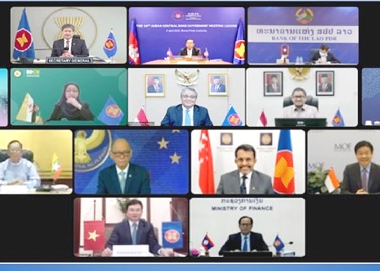 Pertemuan 8th Joint Meeting of the ASEAN Finance Ministers and Central Bank Governors (AFMGM) yang digelar secara virtual 8 April 2022. (dok)