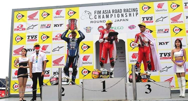 Pebalap binaan Astra Honda Motor meraih podium.(ist)