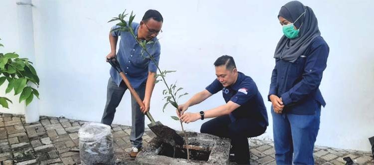 Manajemen Astra Motor diwakili Haidir Alam Administration & Finance Region Head serta Budi Hartanto Marketing Region Head Astra Motor Jateng, melakukan simbolis penanaman pohon bakau.(ist)