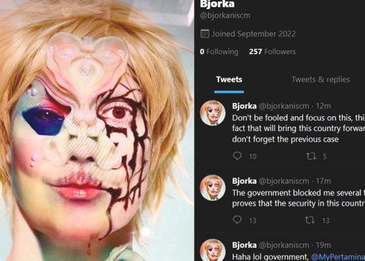 Hacker Bjorka bikin gaduh Indonesia dengan aksi peretasannya.  (Twitter @bjorkaniscm)