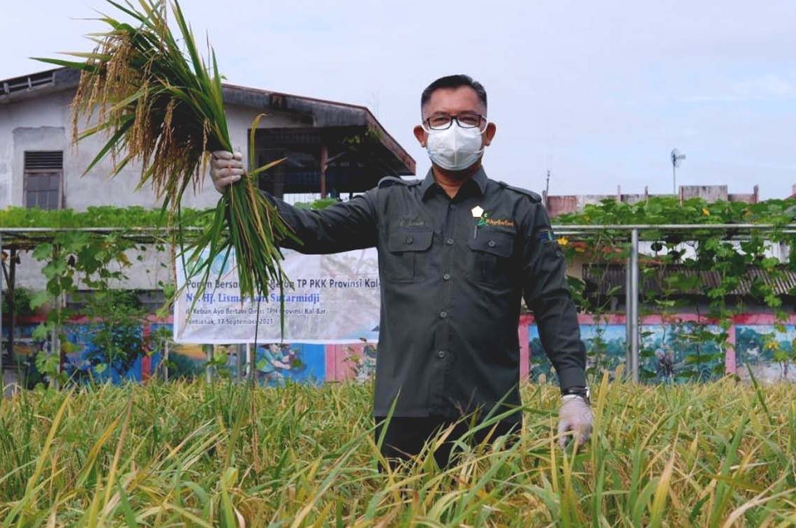 Florentinus Anum, Kepala Dinas Tanaman Pangan dan Hortikultura (TPH) Kalimantan Barat, memastikan ketahanan pangan tetap terjaga.(ist)