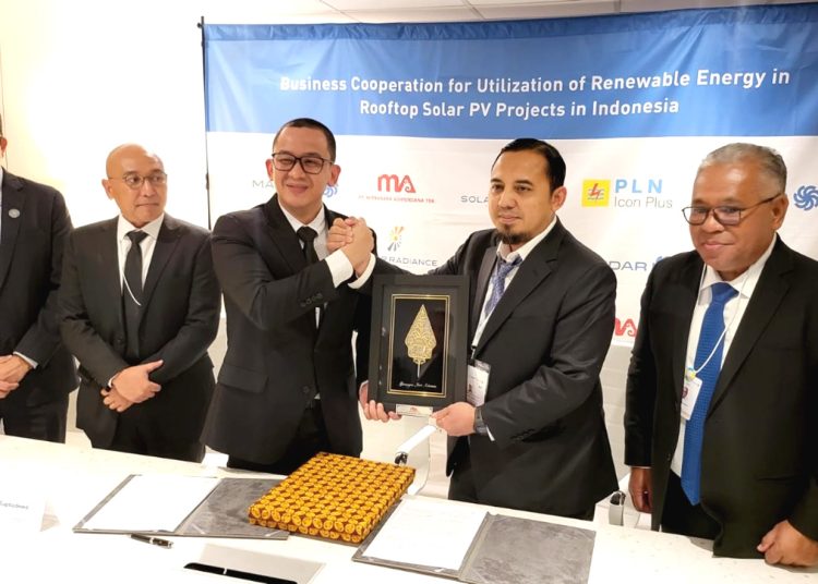 Kerjasama PLN Icon Plus dan Solar Radiance kembangkan sistem tenaga surya atap.(ist)