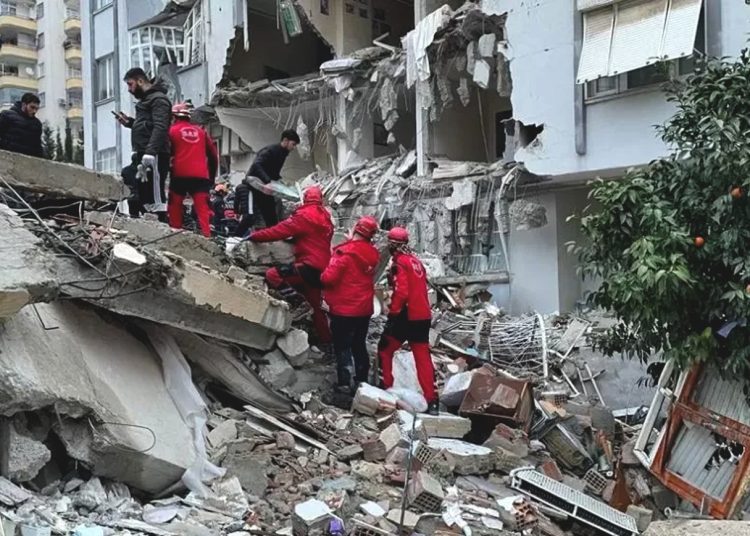 Gempa di Turkiye dan Suriah pada Senin 6 Februari 2023.(twitter)