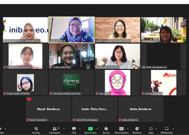 Sarasehan Media Perempuan Arus Utama di Indonesia yang digelar secara daring, Jumat.(ist)