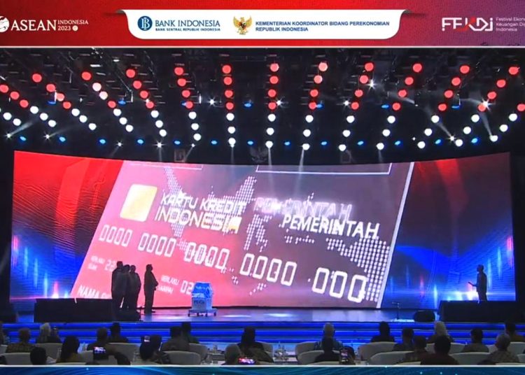 Peluncuran Kartu Kredit Pemerintah secara virtual, Senin.