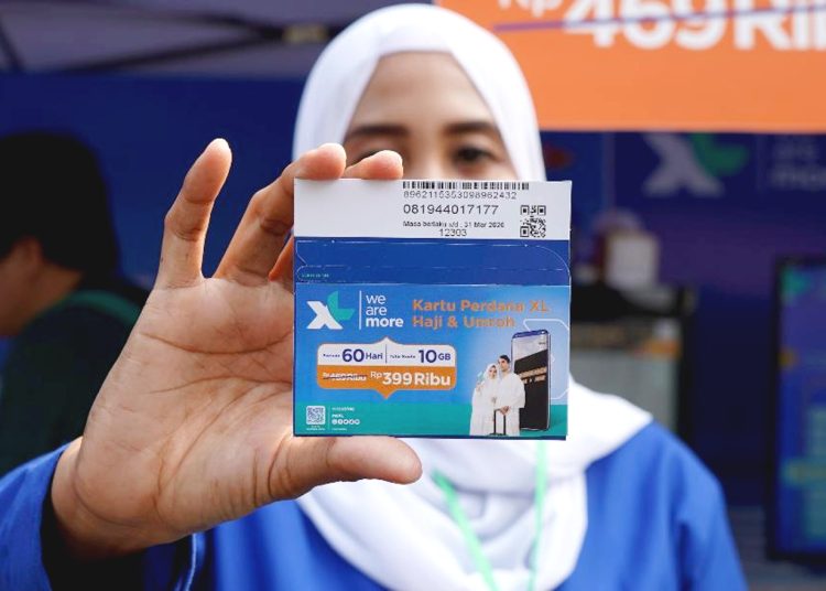 Kartu Perdana XL Haji di Embarkasi Asrama Haji Pondok Gede.(ist)