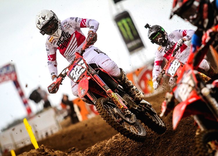 Aksi crosser Astra Honda di ajang MXGP Lombok.(ist)