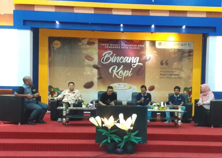 Diskusi Expo DJPB dan Kemenkeu Satu Kalimantan Barat bertajuk Bincang Kopi UMKM Week di aula kantor DJPB Pontianak, Jumat.(matra)
