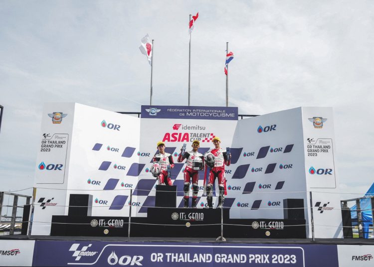 Pebalap binaan Astra Honda Motor, Veda Ega Pratama meraih juara pertama pada ajang balap Idemitsu Asia Talent Cup (IATC) di di Chang International Circuit, Buriram, Thailand, Minggu.(ist)