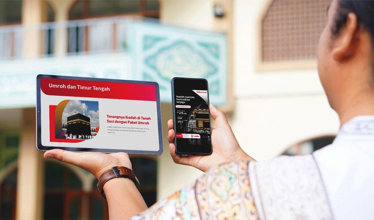 Pelanggan Telkomsel PraBayar maupun Telkomsel Halo (Pascabayar) dapat memperoleh dan mengaktifkan Paket RoaMAX Umroh melalui MyTelkomsel, dengan harga mulai Rp275 ribu, kuota data/internet hingga 20 GB, dan masa aktif hingga 17 hari.(ist)