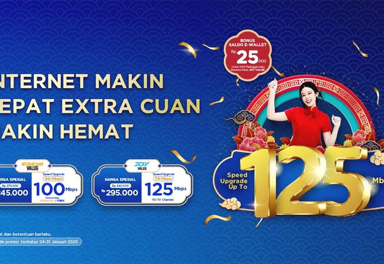 Merayakan Tahun Baru Imlek 2025, First Media memberikan promo Extra Cuan, layanan internet super cepat, paket hiburan premium, serta program loyalitas eksklusif.(ist)