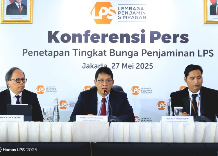 Konferensi pers penetapan tingkat bunga penjaminan LPS secara daring, Selasa. (ist)