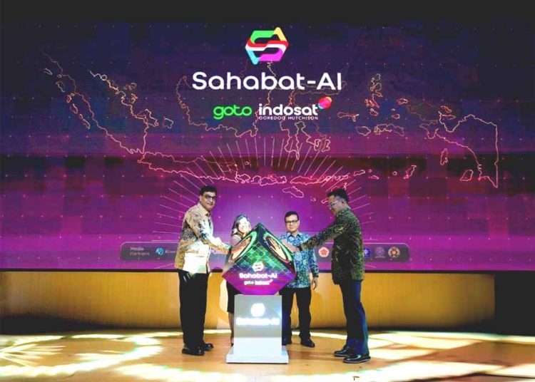 GoTo dan Indosat dengan bangga mempersembahkan terobosan terbaru dalam ekosistem Large Language Model (LLM) open-source Indonesia, melalui peluncuran Sahabat-AI dengan model berkapasitas 70 miliar parameter yang dilengkapi dengan layanan chat multibahasa.(ist)