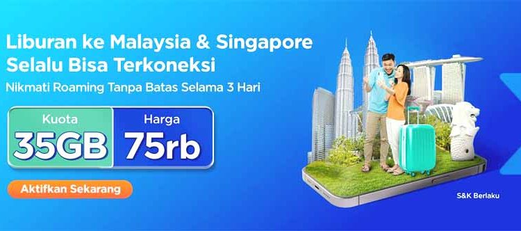 XLSMART terus berupaya meningkatkan layanan roaming internasional khusus di Singapura dan Malaysia. Inovasi terbaru kali ini khusus untuk pelanggan yang berkunjung ke Singapura dan Malaysia, pelanggan bisa membeli paket Roaming khusus dengan kuota hingga 100GB tergantung pilihan lama perjalanan yang dipilih oleh pelanggan. (ist)