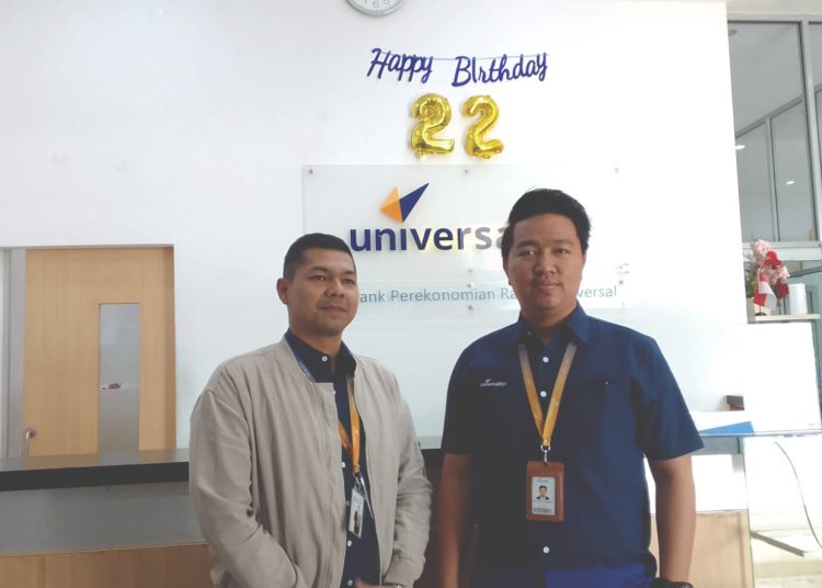 Bima Wahyu Syahputra, Compliance & Police Prosedure Head BPR Universal dan Dafid Nego Sinaga, Spv Collection BPR Universal Kalbar. (mb)