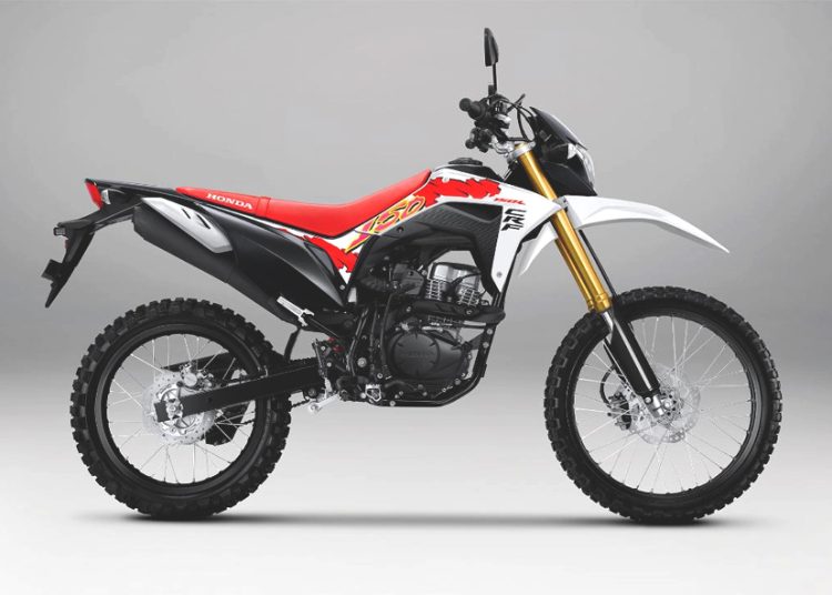 New CRF 150L di Gaikindo Indonesia International Auto Show (GIIAS) 2025 dengan penyematan pilihan kombinasi warna dan striping terbaru.(ist)