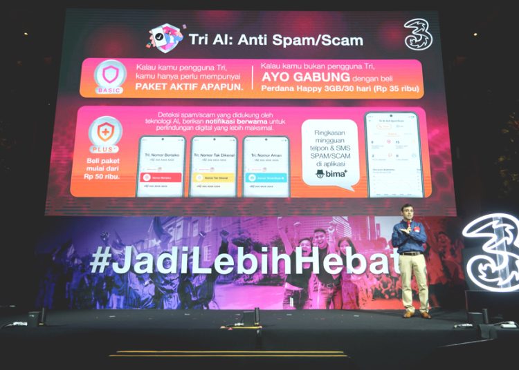 Tri menghadirkan solusi berbasis kecerdasan artifisial (Artificial Intelligence/AI) yang dirancang khusus untuk melindungi pengguna dari serangan spam  dan  scam. Inovasi ini didukung oleh teknologi AIvolusi 5G – teknologi yang menggabungkan kecanggihan AI dengan kekuatan jaringan 5G milik Indosat – sebagai langkah nyata dalam mewujudkan visi menjadi AI-TechCo terdepan di Indonesia.(ist)