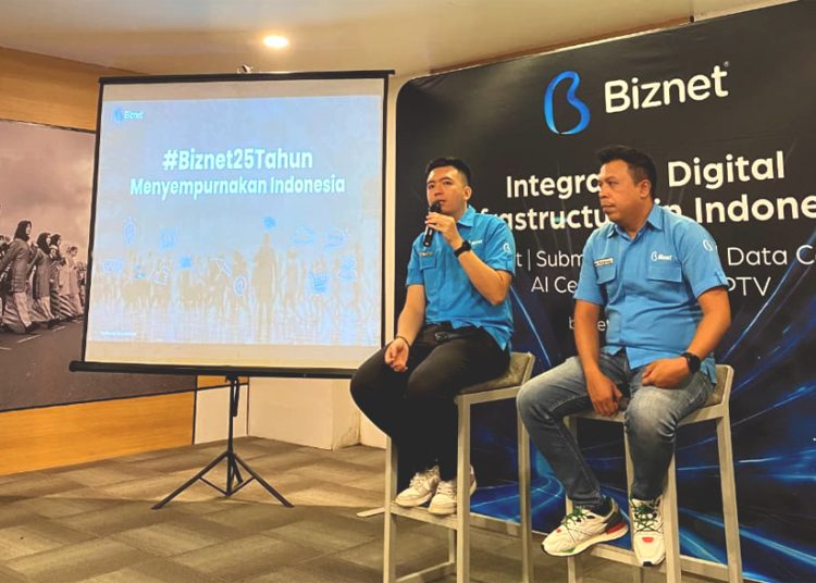 Memperingati 25 tahun kehadirannya di Indonesia, Biznet menggelar konferensi pers di Pontianak, Kamis. (ist)
