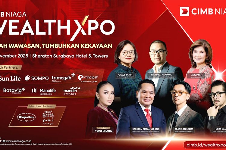 CIMB Niaga kembali menghadirkan signature event CIMB Niaga Wealth Xpo 2025 yang berlangsung pada Kamis, 20 November 2025 di Surabaya dan Kamis, 4 Desember 2025 di Jakarta. (ist)