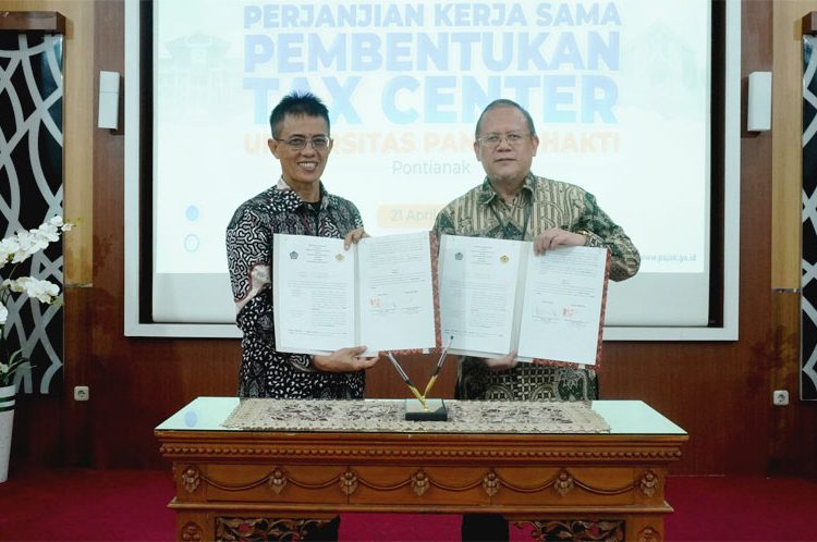 Kantor Wilayah Direktorat Jenderal Pajak (DJP) Kalimantan Barat bersama Universitas Panca Bhakti (UPB) Pontianak kembali memperkuat kolaborasi melalui penandatanganan perpanjangan Perjanjian Kerja Sama (PKS) Tax Center. (ist)