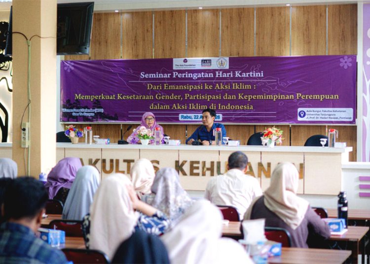 Talkshow bertema “Dari Emansipasi ke Aksi Iklim: Memperkuat Kesetaraan Gender, Partisipasi, dan Kepemimpinan Perempuan dalam Aksi Iklim di Indonesia” yang digelar di Aula Bungur Fakultas Kehutanan, Universitas Tanjungpura, Rabu. (ist)