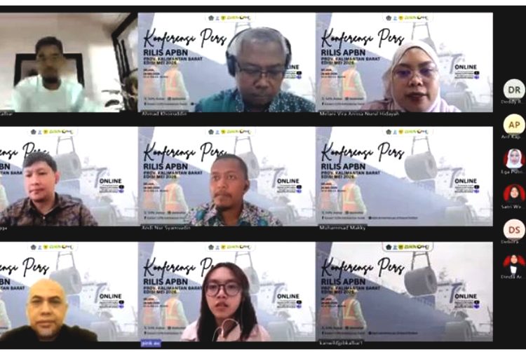 Konferensi pers APBN Kalbar Edisi bulan Mei 2026 yang digelar secara daring pada Selasa, 26 Mei 2026. (yutub)