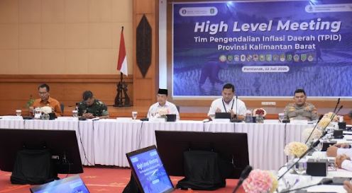 Gubernur Kalbar, Ria Norsan memimpin High Level Meeting (HLM) Tim Pengendalian Inflasi Daerah (TPID) Provinsi Kalimantan Barat yang diselenggarakan di Kantor Perwakilan Bank Indonesia Provinsi Kalimantan Barat, Rabu. (ist)
