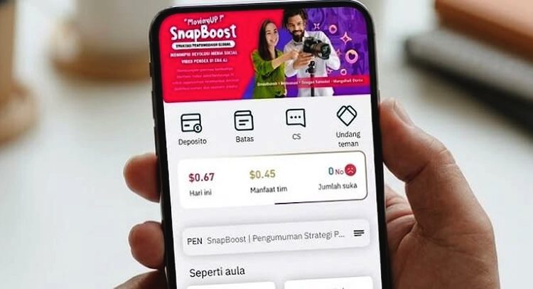 Satgas PASTI hentikan kegiatan usaha platform Snapboost yang diduga melakukan penipuan dengan mengklaim platform monetisasi media sosial dan menggunakan sistem C2E (Click to Earn), di mana pesertanya akan mendapatkan penghasilan melalui like dan share konten di berbagai platform media sosial. (net)
