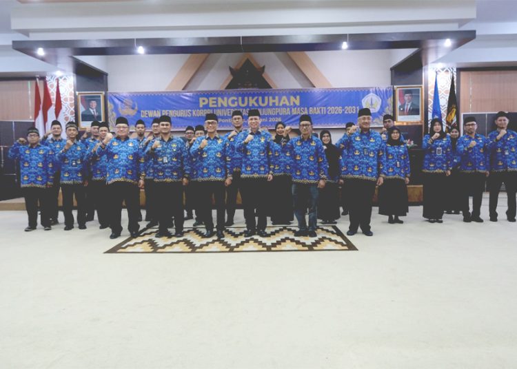 Pengukuhan Dewan Pengurus Korps Pegawai Republik Indonesia (KORPRI) Untan masa bakti 2026–2031, Selasa. (ist)