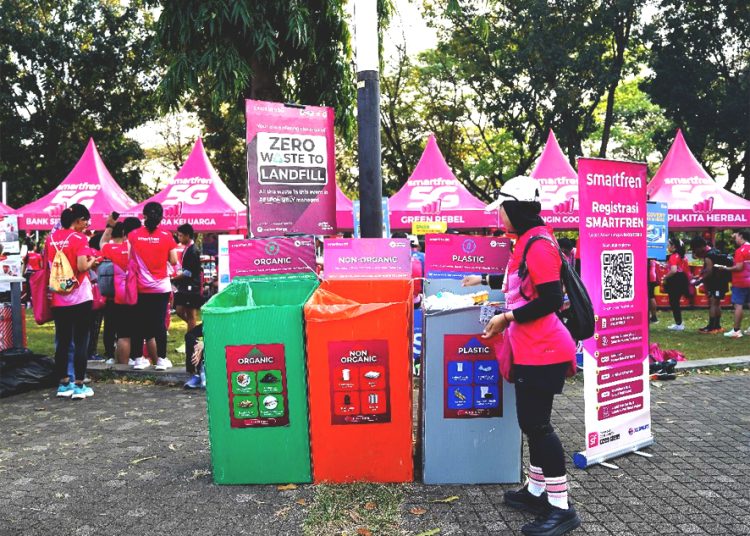 XLSMART melalui brand SMARTFREN berhasil mengelola lebih dari 2,19 ton sampah yang dihasilkan dalam penyelenggaraan SMARTFREN Run 2026 tanpa mengirimkan satu pun ke Tempat Pemrosesan Akhir (TPA).(ist)