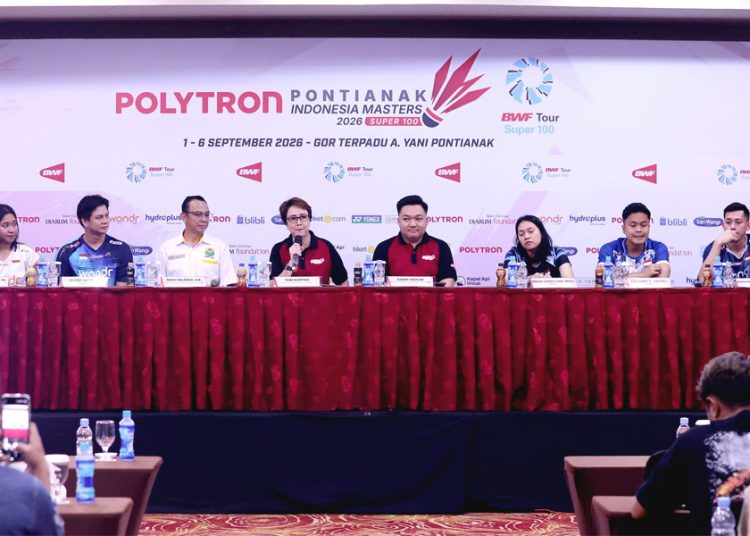 Konferensi pers Polytron Pontianak Indonesia Master 2026 di hotel Aston Pontianak, Senin. (ist)