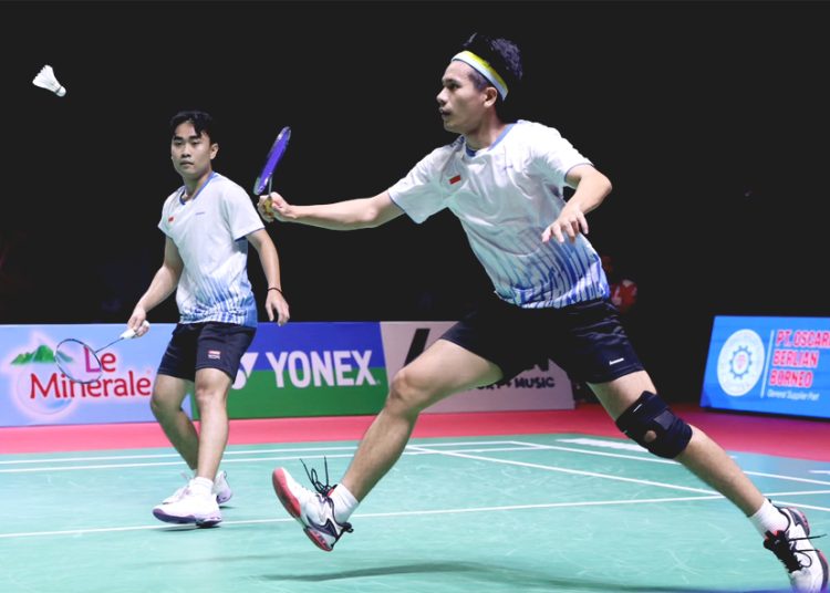 Pasangan ganda Indonesia, Yeremia Erich Yoche Yacob dan Patra Harapan Rindorindo jadi tumpuan harapan tuan rumah untuk memenangi pertandingan final Polytron Pontianak Indonesia Masters 2026 Super 100, Minggu.(ist)