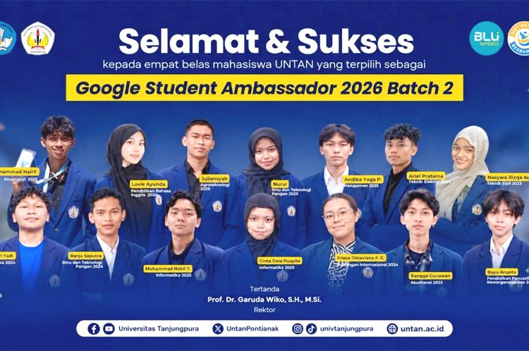 Mahasiswa Universitas Tanjungpura (Untan) yang berhasil lolos sebagai Google Student Ambassador (GSA) 2026 Batch 2.(ist)